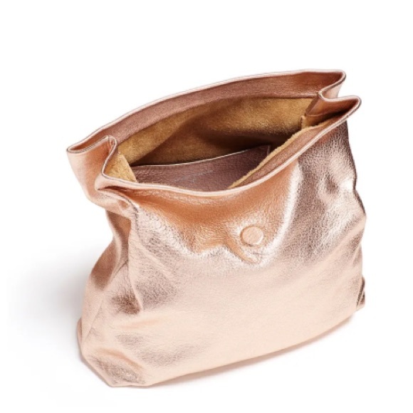Nwot Marie Turnor The Lunch Bag clutch rose gold - Picture 4 of 12